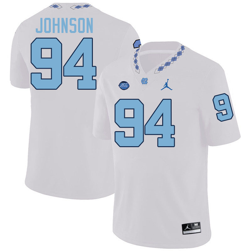 Isaiah Johnson UNC Jerseys,North Carolina Tar Heels #94 Isaiah Johnson Football Jerseys-White
